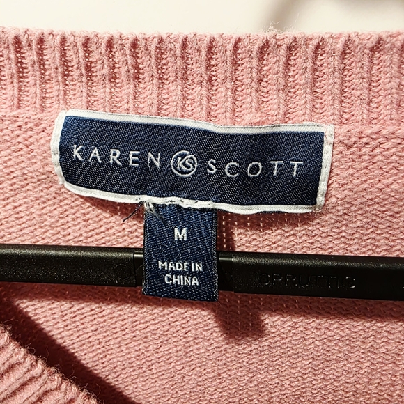 Karen Scott Soft Pink Knit Sweater - Picture 2 of 4
